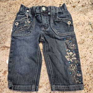 Vintage Hannah Montana Girls Denim Jeans shorts Floral Sequin Design Size 6
